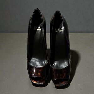 Stuart Weitzman Brown Peep Toe Heels size 6 1/2